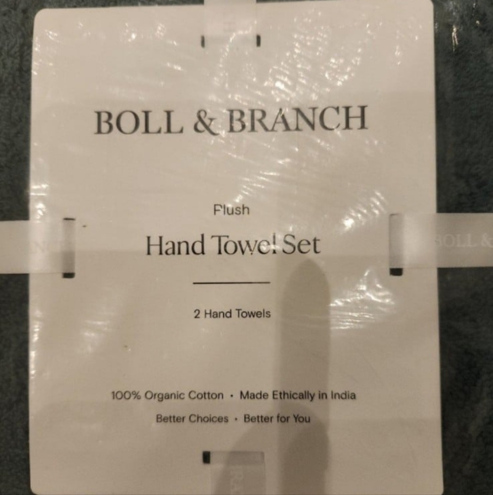 NEW Boll & Branch Hand Towel Set of 2. SPRUCE. with tags - Picture 3 of 4